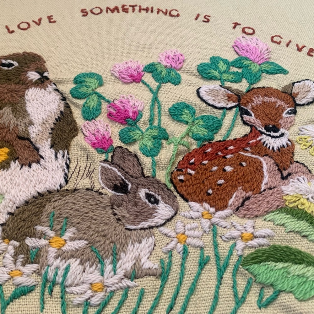 Vtg. Completed Needlepoint Columbia Minerva Erica Wilson “To Love Something - Picture 6 of 12